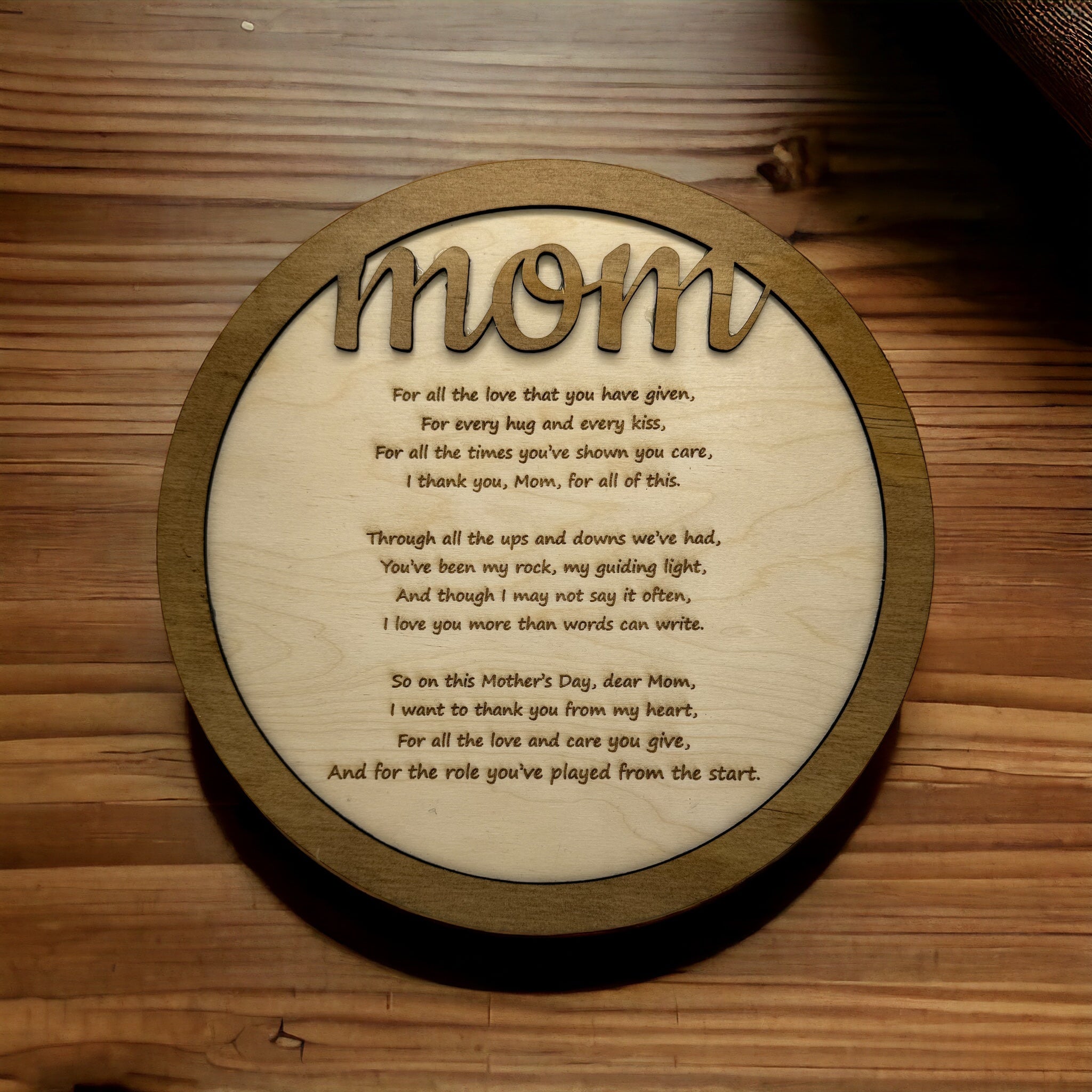 Mom Plaque Large