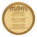 Mom Poem Laser Engraved Wood Sign – Meaningful Mother’s Day Gift