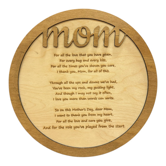 Mom Plaque Large